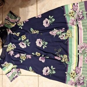 Y women's Chris McLaughlin floral short sleeve plus size dress 20W